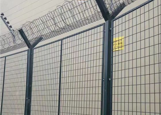 Valla de malla de alambre galvanizado con postes en Y y alambre de púas 4.0mm 4.5mm