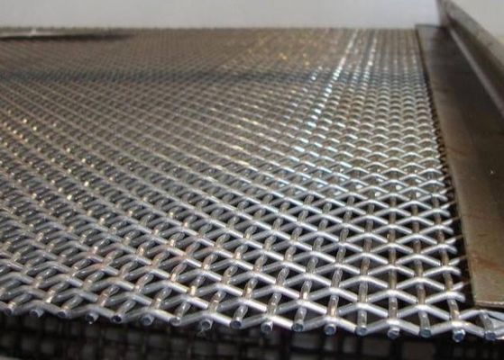 Malla de alambre tejido crimpado con cierre de acero inoxidable 304 para cribas de minería