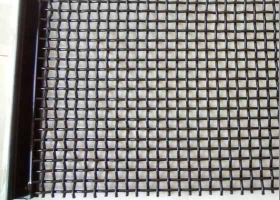 Malla de alambre tejido crimpado de acero al carbono 65Mn para cribas de trituradoras