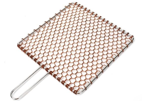 Cesta de malla para parrilla de barbacoa de acero inoxidable 316 para asar pescado
