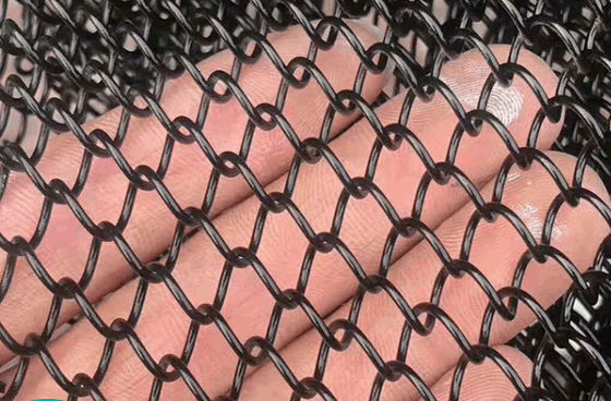 Cercas de enlace de cadena galvanizadas con revestimiento de PVC negro para campos deportivos