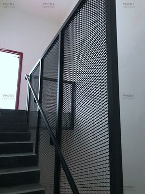 Metal ampliado galvanizado aumentado malla de alambre revestida del diamante del color del polvo para la valla de seguridad interior