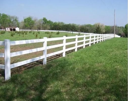 El alambre soldado con autógena prado Mesh Fence 3 del caballo del Pvc cerca el vinilo blanco del rancho con barandilla