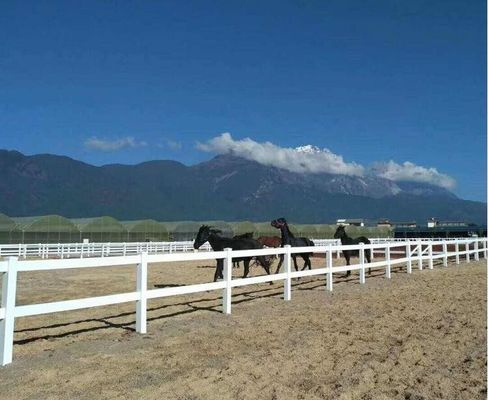 Fácilmente ensamblado 2 rieles 3 rieles 4 rieles de plástico blanco Cercas de rancho de caballos