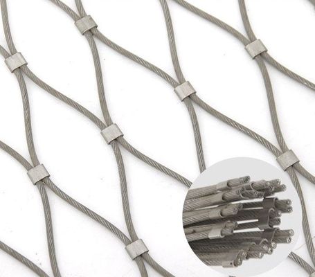 Protección de puentes Red de cable de acero inoxidable 80x80mm para jaulas de animales de zoológico