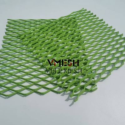 Malla metálica expandida de aluminio con agujeros hexagonales para revestimiento de fachadas