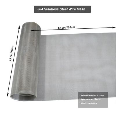 304/316 Acero inoxidable malla de alambre de tejido plano para filtración