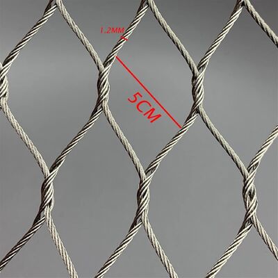 cercado tejido mano de la protección de la seguridad animal de la malla de la cuerda del alambre de acero inoxidable de la malla del cable 7*7