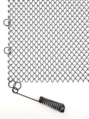 Cortina de malla con recubrimiento en polvo negro para chimenea de seguridad