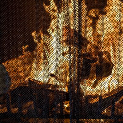 Bobina fuerte de malla metálica de alambrada para pantalla decorativa y de seguridad para chimenea