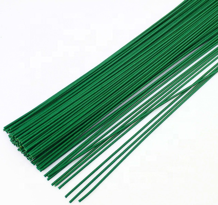 Color verde pintado cortado de hierro de artesanía alambre floral 40cm 22 Gauge para tallos de flores florista