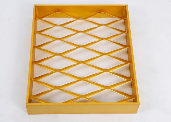 El oro 3.5m m 4.0m m amplió el ácido de aluminio de Mesh Cladding With Frame Anti del metal